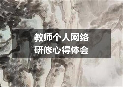 教师个人网络研修心得体会
