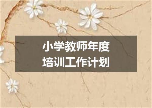 小学教师年度培训工作计划