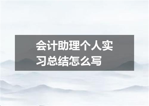 会计助理个人实习总结怎么写