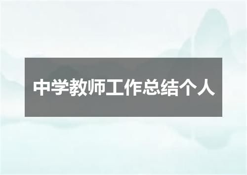 中学教师工作总结个人