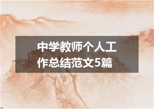 中学教师个人工作总结范文5篇