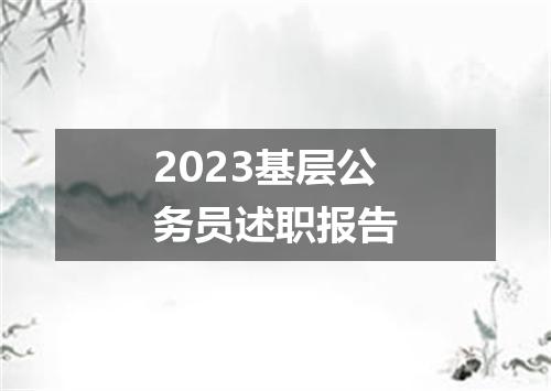 2023基层公务员述职报告