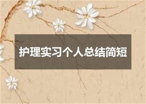 护理实习个人总结简短