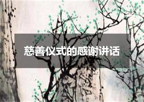 慈善仪式的感谢讲话