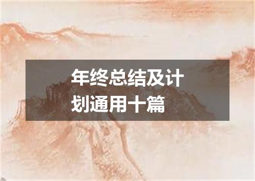 年终总结及计划通用十篇