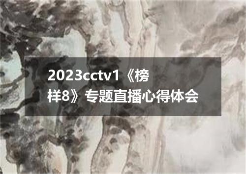 2023cctv1《榜样8》专题直播心得体会