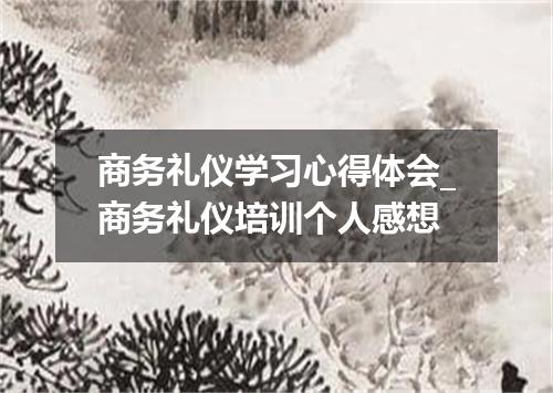 商务礼仪学习心得体会_商务礼仪培训个人感想
