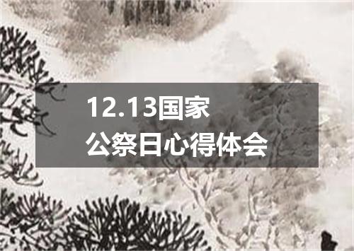 12.13国家公祭日心得体会