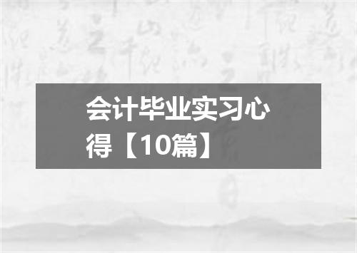 会计毕业实习心得【10篇】