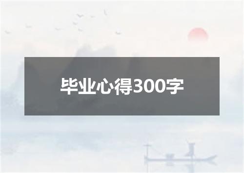 毕业心得300字