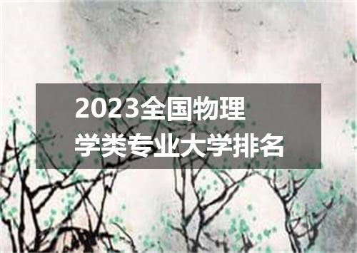 2023全国物理学类专业大学排名