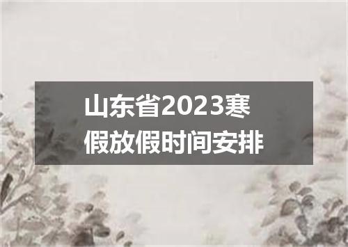 山东省2023寒假放假时间安排