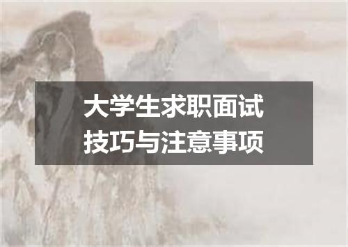 大学生求职面试技巧与注意事项