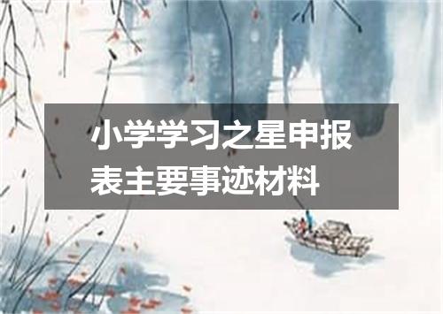 小学学习之星申报表主要事迹材料