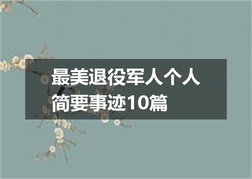 最美退役军人个人简要事迹10篇