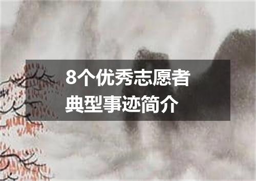 8个优秀志愿者典型事迹简介