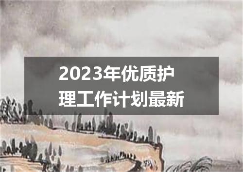 2023年优质护理工作计划最新