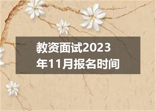 教资面试2023年11月报名时间