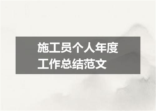 施工员个人年度工作总结范文