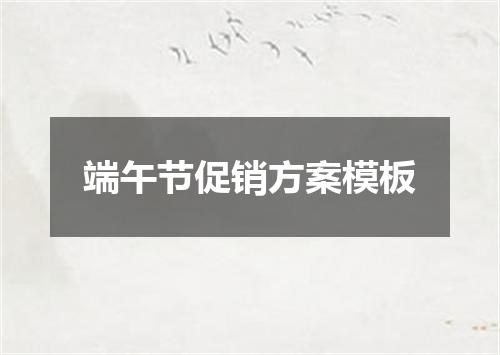 端午节促销方案模板