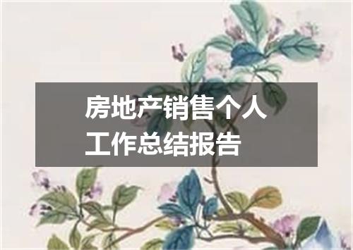 房地产销售个人工作总结报告
