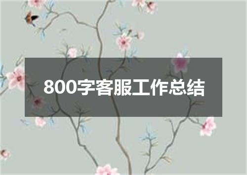 800字客服工作总结
