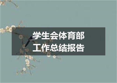 学生会体育部工作总结报告