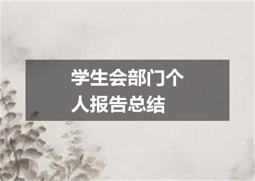 学生会部门个人报告总结