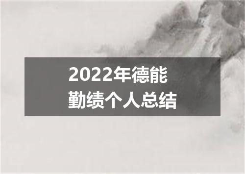2022年德能勤绩个人总结