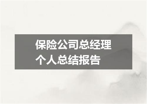 保险公司总经理个人总结报告