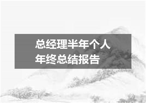 总经理半年个人年终总结报告
