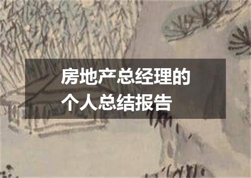 房地产总经理的个人总结报告