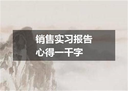 销售实习报告心得一千字