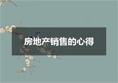 房地产销售的心得