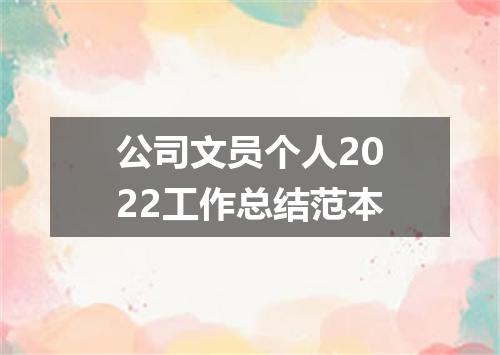 公司文员个人2022工作总结范本