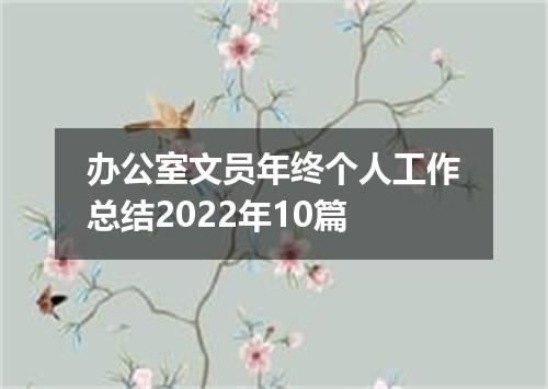 办公室文员年终个人工作总结2022年10篇