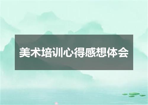 美术培训心得感想体会