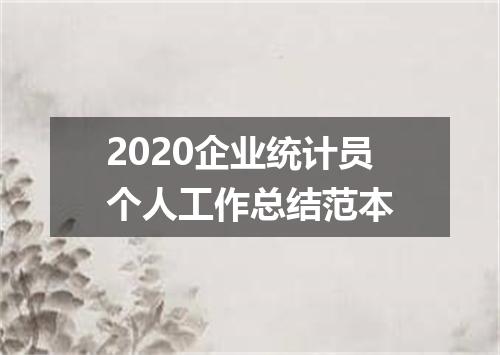 2020企业统计员个人工作总结范本