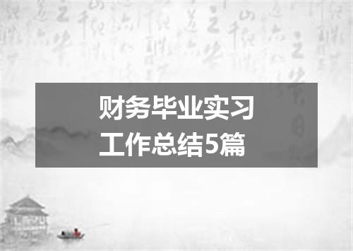 财务毕业实习工作总结5篇