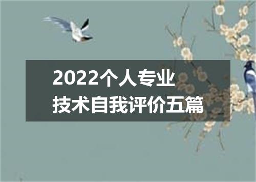 2022个人专业技术自我评价五篇