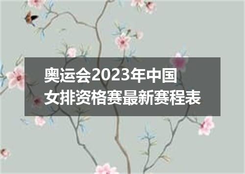 奥运会2023年中国女排资格赛最新赛程表
