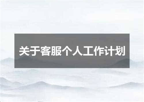 关于客服个人工作计划