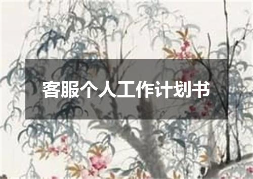 客服个人工作计划书