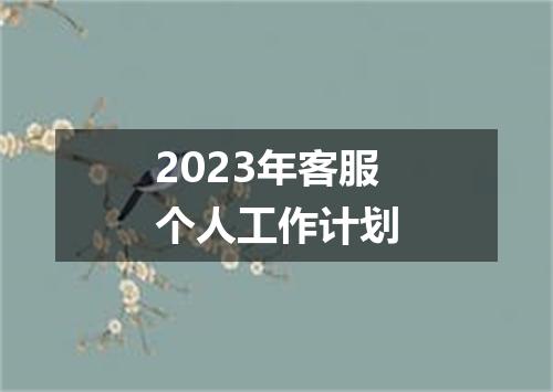 2023年客服个人工作计划