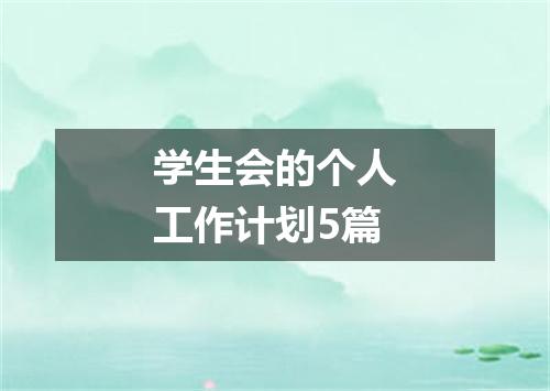学生会的个人工作计划5篇