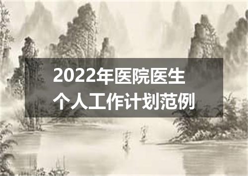 2022年医院医生个人工作计划范例