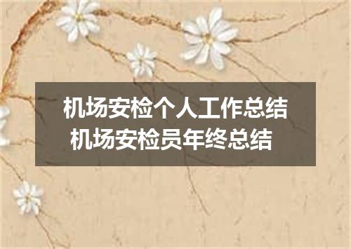 机场安检个人工作总结 机场安检员年终总结