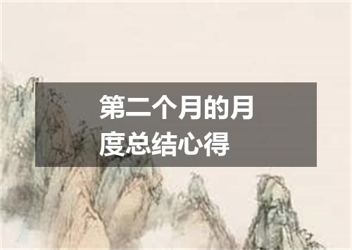 第二个月的月度总结心得