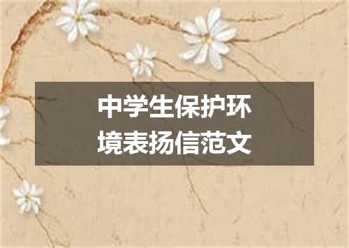 中学生保护环境表扬信范文