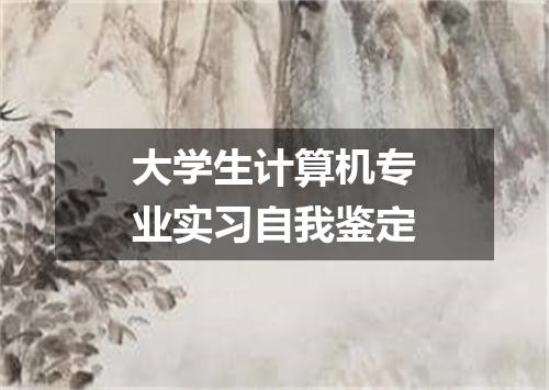 大学生计算机专业实习自我鉴定